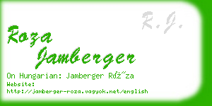 roza jamberger business card